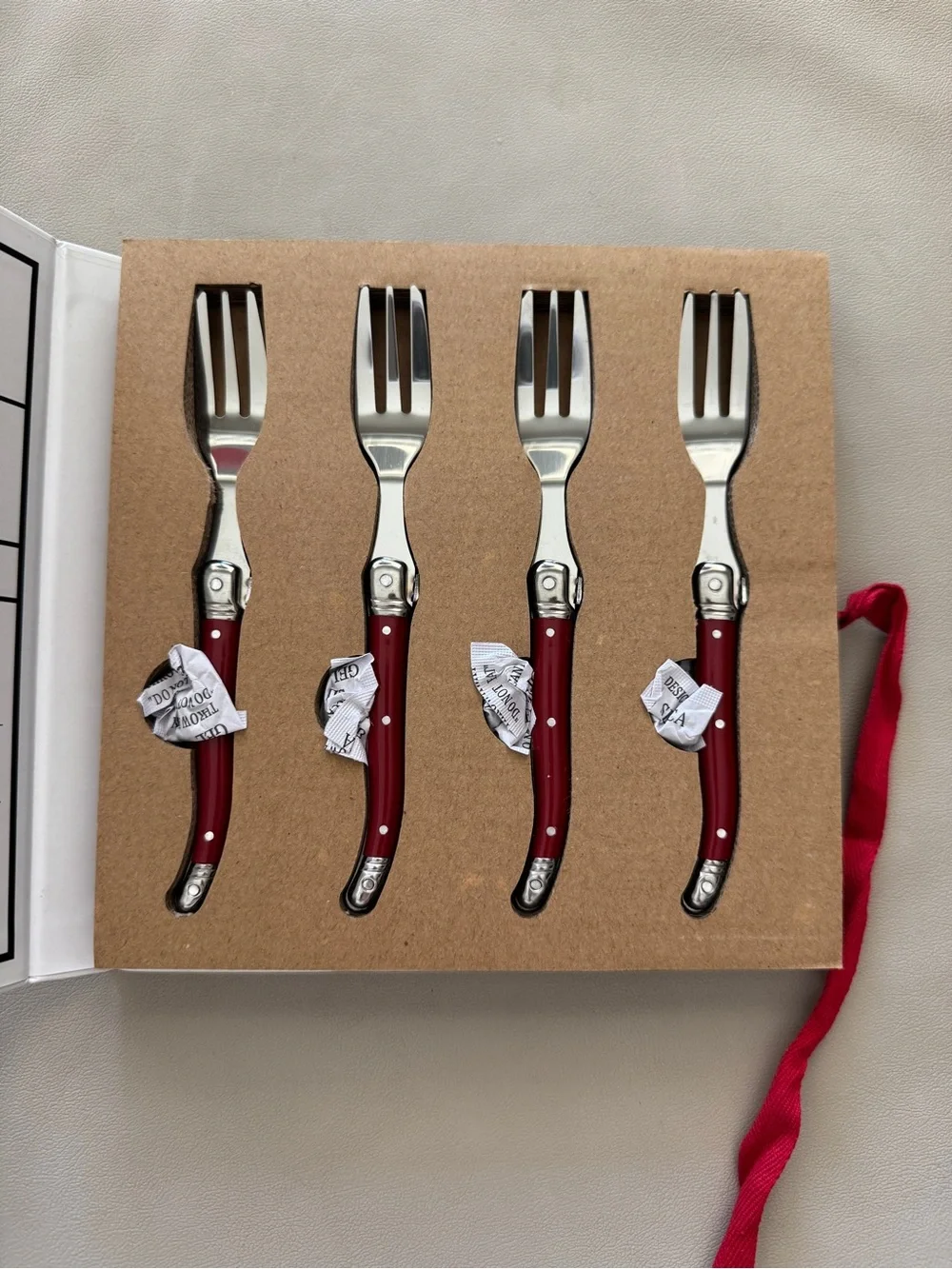 Eat Drink and Be Merry 4Pc Appetizer Charcuterie Fork gift Set - NIB